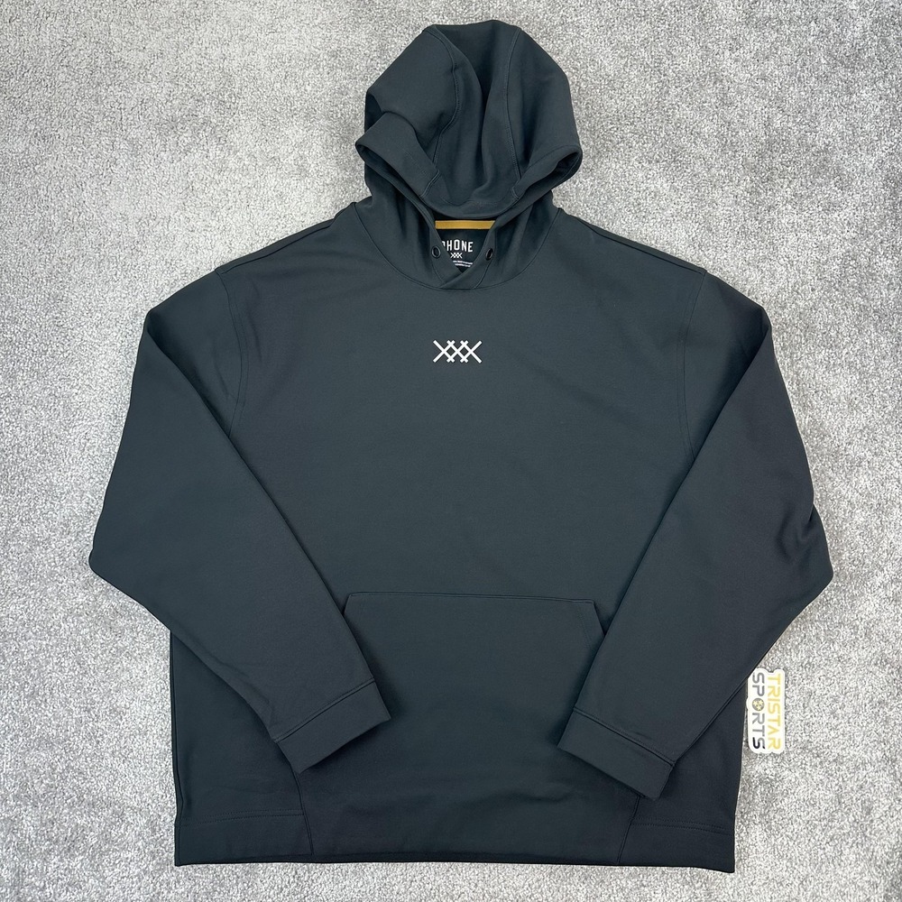 Rhone Range Hoodie Mens Large Black Lightweight Fleece Forever Forward Pullover